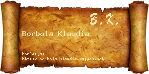 Borbola Klaudia névjegykártya